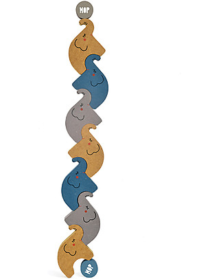 Londji Ale-Hop! - 8 Acrobatic Elefants - Recycled Wood! Traditional Toys