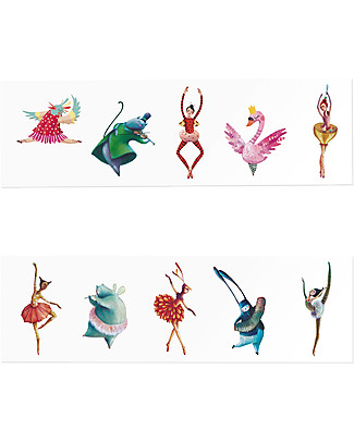 Londji Ballerinas Temporary Tattoos - 10 Large Multicoloured Tattoos Tattoos