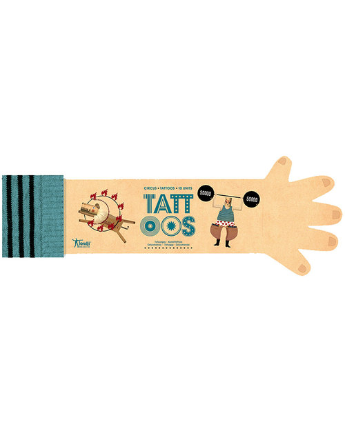 Londji Circus Temporary Tattoos - 10 Large Multicoloured Tattoos Children's Tattoos