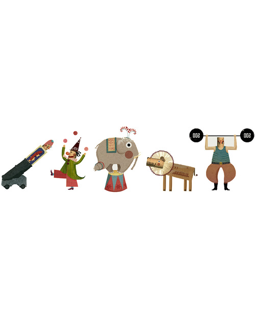 Londji Circus Temporary Tattoos - 10 Large Multicoloured Tattoos Children's Tattoos