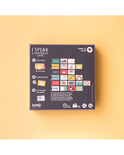 Londji Game I Speak 6 Languages - Learn the Words - Recycled cardboard Board Games