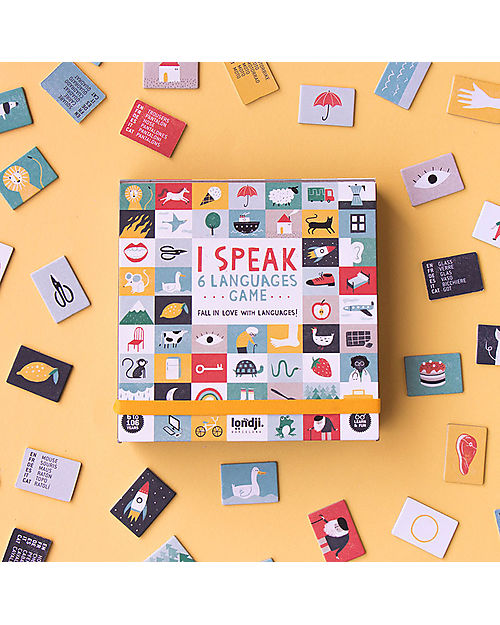 Londji Game I Speak 6 Languages - Learn the Words - Recycled cardboard Board Games