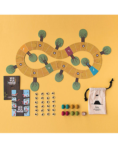 Londji Game Win Win Winter - Help the Squirrels to Collect Acorns! - Recycled cardboard Board Games