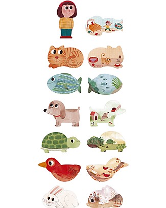 Londji I Love my Pets Puzzle - 21 pieces for 7 reversible puzzles - Recycled Cardboard! Puzzles