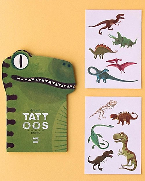 Londji Jurassic Temporary Tattoos - 10 Large Multicoloured Tattoos Children's Tattoos