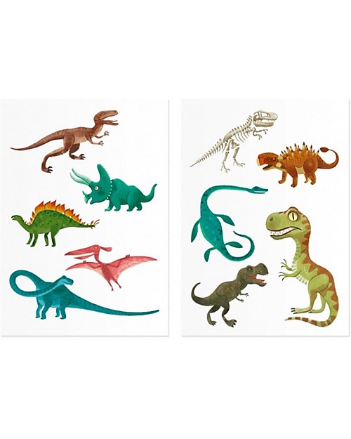 Londji Jurassic Temporary Tattoos - 10 Large Multicoloured Tattoos Children's Tattoos