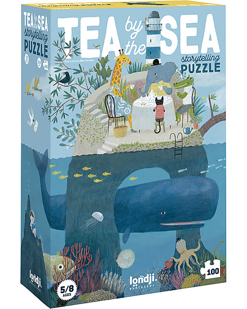 Londji Puzzle Game - Tea by the Sea - 100 Pieces - Recycled Cardboard Puzzles