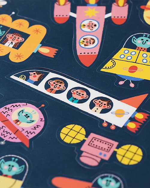 Londji Removable Stickers Set - Space - 150 stickers + 2 backgrounds! Stickers & Stamps Sets