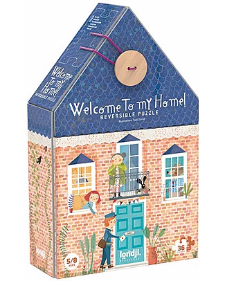 Londji Reversible Puzzle Welcome to My Home - 36 pieces - Recycled cardboard! Puzzles