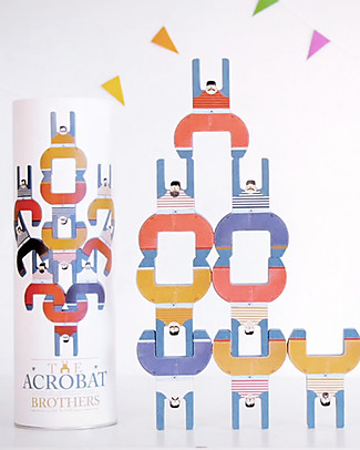 Londji The Acrobat Brothers - 10 Pieces - Recycled Wood Wooden Blocks & Construction Sets