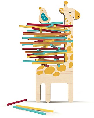 Londji Wooden Toy Matilda and Her Little Friend Balancing Game - Help the bird building the nest! Wooden Stacking Toys