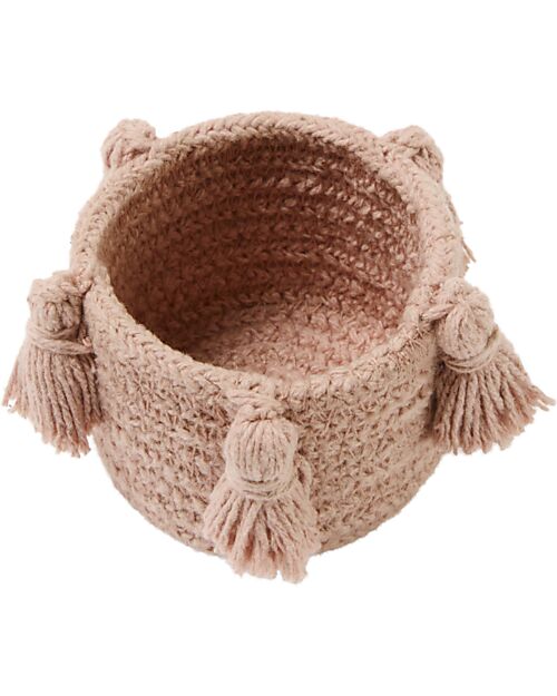 Lorena Canals Ammi Set - Cradle/Rug/Basket/Pouf - 100% Recycled Material - Mini Lorena Collection - 22 x 32 x 16 cm Dolls