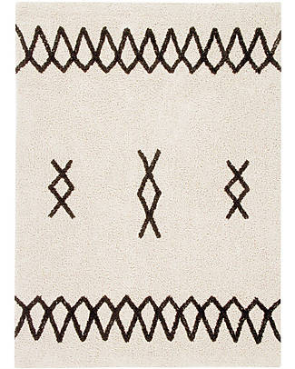 Lorena Canals Atlas Natural Washable Rug - Black - 100% Cotton - (120x160 cm) Carpets