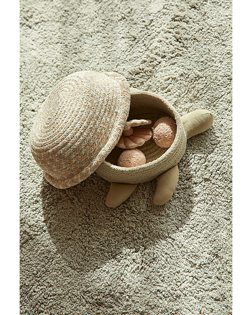 Lorena Canals Baby Storage Basket - Turtle - Olive Green - Cotton - Sea Wonders Collection - 22 x 25 x 10 cm Storage organisers