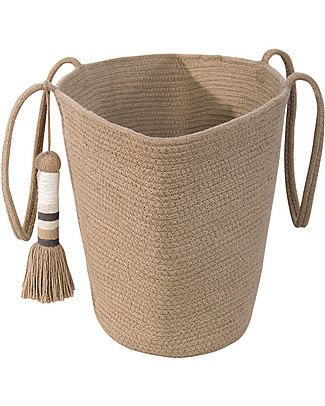 Lorena Canals Basket Bag Cistell, Linen - Hand-made (35x65 cm) Toy Storage Boxes