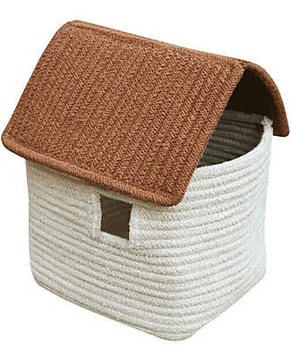 Lorena Canals Basket House - Eco City - Natural/Caramel - Cotton - (22x22x34 cm) Storage organisers