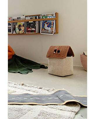 Lorena Canals Basket House - Eco City - Natural/Caramel - Cotton - (22x22x34 cm) Storage organisers