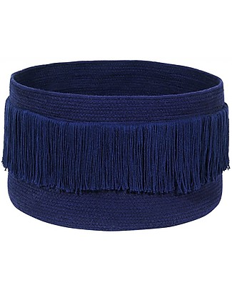 Lorena Canals Basket with Fringes, Alaska Blue - 100% cotton (45 x 25 cm) Toy Storage Boxes
