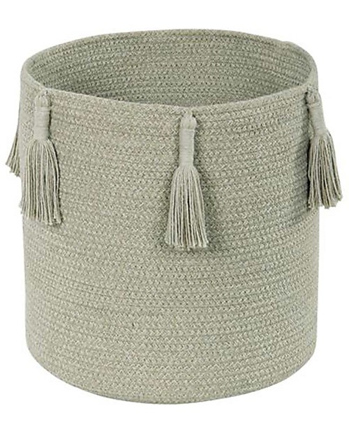 Lorena Canals Basket Woody - Olive - Cotton (30x30 cm) Storage organisers