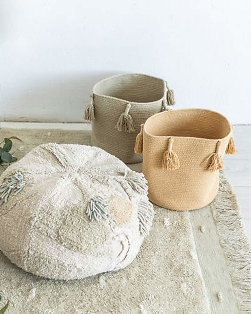 Lorena Canals Basket Woody - Olive - Cotton (30x30 cm) Storage organisers