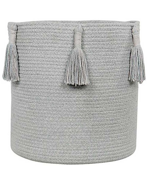 Lorena Canals Basket Woody - Pearl Blue - Cotton (30x30 cm) Storage organisers
