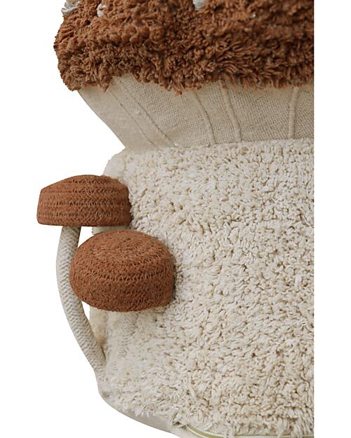 Lorena Canals Boletus Pouf - Toffee/Natural - Cotton - Mushrooms Collection - 35 x 45 cm Pouf