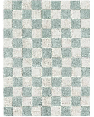Lorena Canals Chess Rug - Blue Sage - Natural Cotton - Little Chefs Collection - 120 x 160 cm Carpets