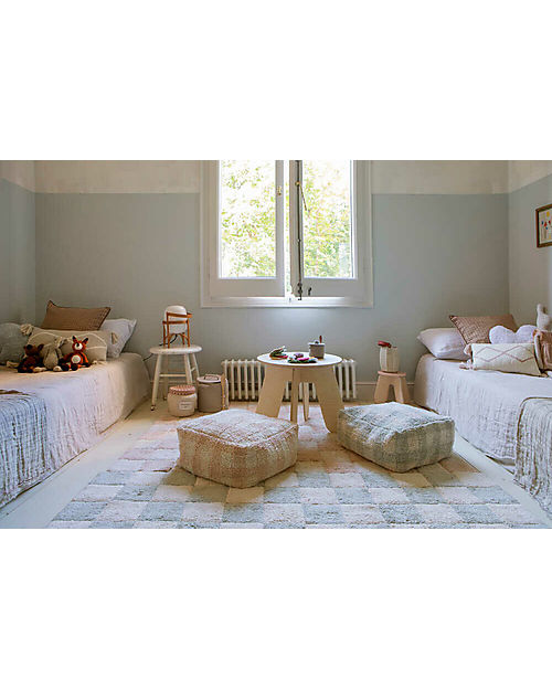 Lorena Canals Chess Rug - Blue Sage - Natural Cotton - Little Chefs Collection - 120 x 160 cm Carpets