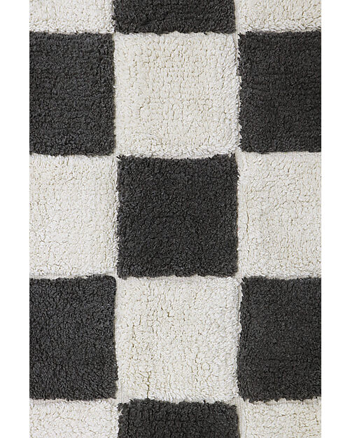Lorena Canals Chess Rug - Dark Grey - Natural Cotton - Little Chefs Collection - 120 x 160 cm Carpets