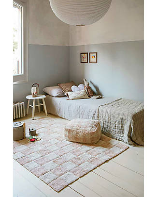 Lorena Canals Chess Rug - Pink - Natural Cotton - Little Chefs Collection Carpets