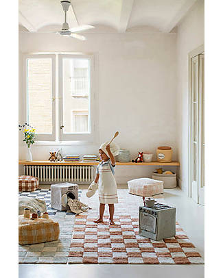 Lorena Canals Chess Rug - Toffee - Natural Cotton - Little Chefs Collection Carpets