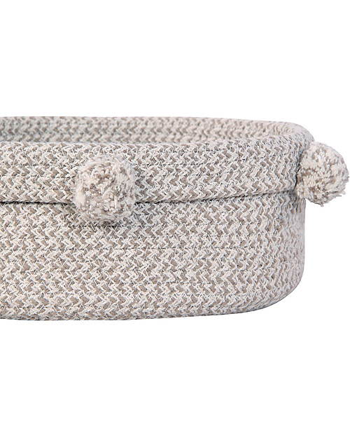 Lorena Canals Cotton Basket Tray, Natural - Hand-made (12x 30 cm) Storage organisers