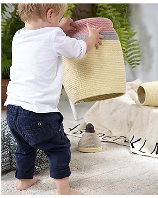 Lorena Canals Cotton Pencil Basket with Lid, Large (25 x 45 cm) Toy Storage Boxes