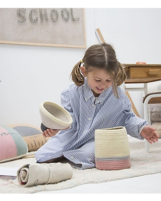Lorena Canals Cotton Pencil Basket with Lid, Small (13 x 30 cm) Toy Storage Boxes