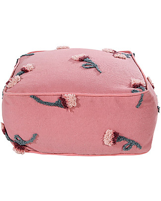 Lorena Canals Cotton Pouffe English Garden, Ash Rose - 54x54x27 cm Cushions