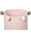 Lorena Canals Cotton Rope bubbly Basket, Pink - Hand-made and machine washable! Storage organisers