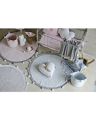 Lorena Canals Cotton Rope bubbly Basket, Pink - Hand-made and machine washable! Storage organisers