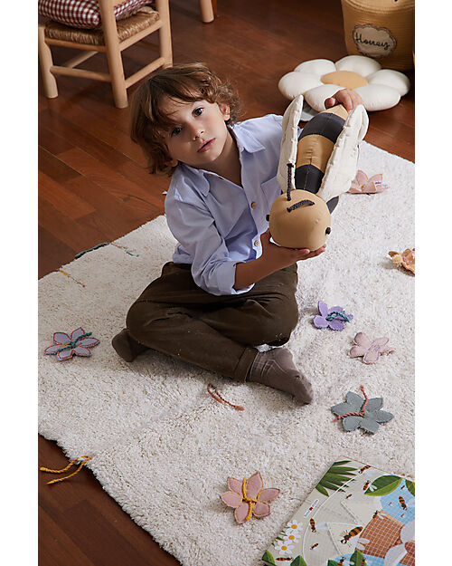 Lorena Canals Cushion - Buzzy BEe - Black/Yellow - 100% Cotton - Planet Bee Collection - 14 x 36 cm Cushions