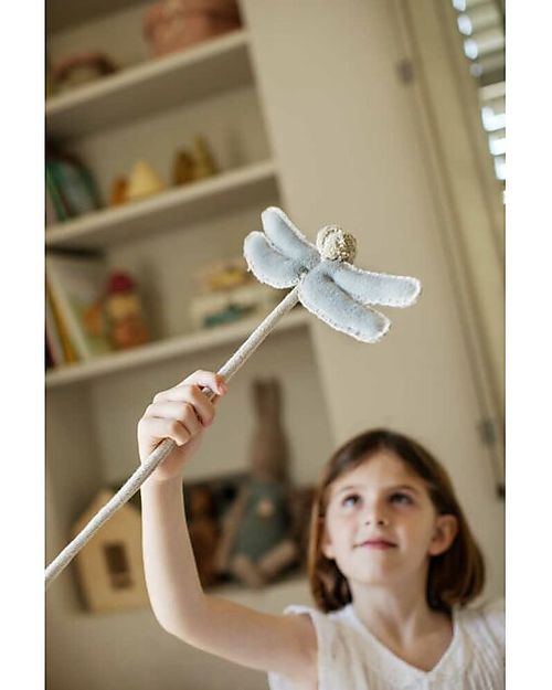 Lorena Canals Dragonfly Wand - Fantasy Garden - Soft Blue - Handmade - Cotton Canvas - (26x45 cm) Dressing Up & Role Play