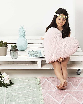 Lorena Canals Heart Cushion Pink 100% Natural Cotton (machine washable!) Cushions