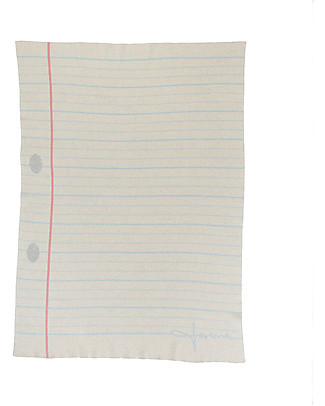Lorena Canals Knitted Baby Blanket Back to School, NoteBook - 100% Cotton (90 x 120 cm) Blankets