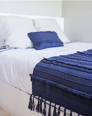 Lorena Canals Knitted Blanket Early Hours, Air Alaska Blue - 100% Cotton (125x150 cm) Blankets