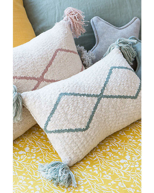 Lorena Canals Knitted Cushion - Little Oasis Nat - Indus Blue - (40x25 cm) Cushions