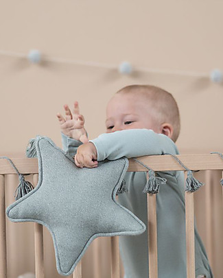 Lorena Canals Knitted Cushion Twinkle Star, Blue Indus - 25x25 cm Pillows