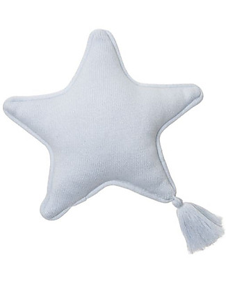 Lorena Canals Knitted Cushion Twinkle Star, Light Blue - 25x25 cm Pillows
