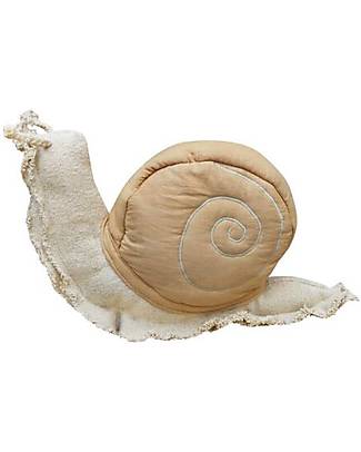 Lorena Canals Lazy Snail Cushion - Fantasy Garden - Honey - GOTS Cotton - (22x40 cm) Pouf