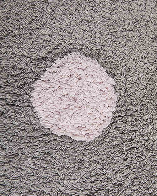 Lorena Canals Machine Washable 3 Colours Polka Dots Rug, Grey/Pink, 100% Cotton (120cm x 160cm) Carpets