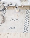 Lorena Canals Machine Washable Atlas Natural - Vintage Blue - 100% Cotton (120 x 160 cm) Carpets