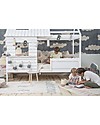 Lorena Canals Machine Washable Atlas Natural - Vintage Blue - 100% Cotton (120 x 160 cm) Carpets