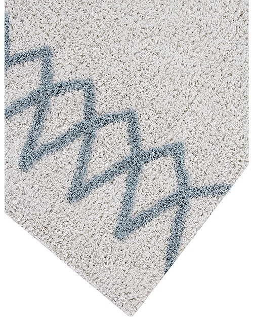 Lorena Canals Machine Washable Atlas Natural - Vintage Blue - 100% Cotton (120 x 160 cm) Carpets
